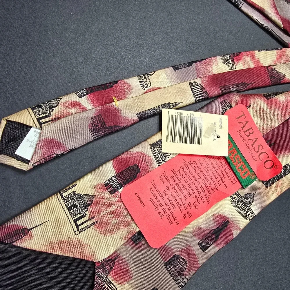 Tabasco Brand‎ Neckwear Novelty Necktie World Landmarks Architecture Silk